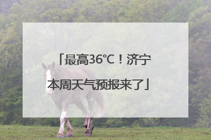 最高36℃！济宁本周天气预报来了