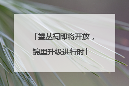 望丛祠即将开放，锦里升级进行时