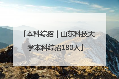 本科综招｜山东科技大学本科综招180人