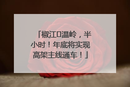 椒江⇌温岭，半小时！年底将实现高架主线通车！