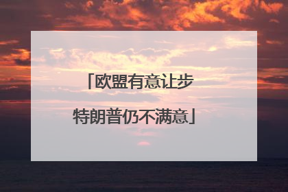 欧盟有意让步 特朗普仍不满意