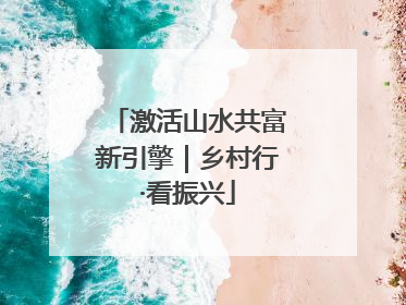 激活山水共富新引擎｜乡村行·看振兴