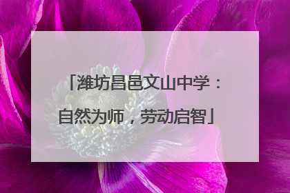 潍坊昌邑文山中学：自然为师，劳动启智