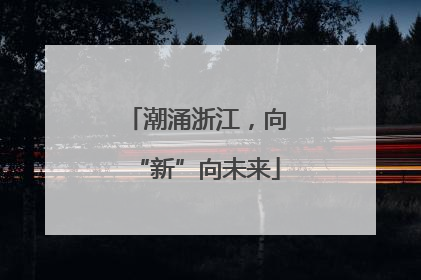 潮涌浙江，向“新”向未来