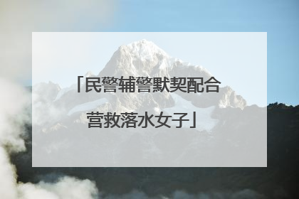 民警辅警默契配合 营救落水女子