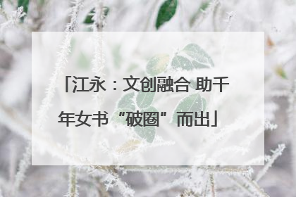 江永：文创融合 助千年女书“破圈”而出