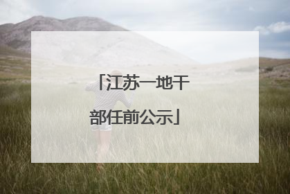 江苏一地干部任前公示
