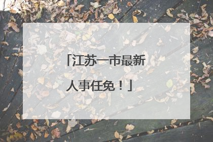 江苏一市最新人事任免！