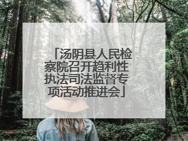 汤阴县人民检察院召开趋利性执法司法监督专项活动推进会