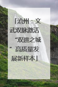 沧州：文武双脉激活“双遗之城”高质量发展新样本