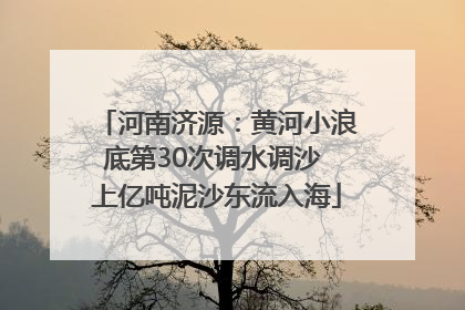 河南济源：黄河小浪底第30次调水调沙 上亿吨泥沙东流入海