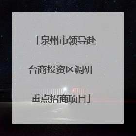 泉州市领导赴台商投资区调研重点招商项目