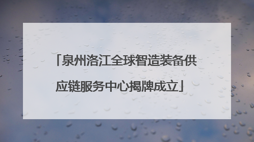 泉州洛江全球智造装备供应链服务中心揭牌成立