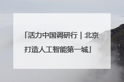 活力中国调研行｜北京打造人工智能第一城