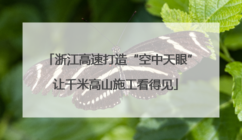 浙江高速打造“空中天眼” 让千米高山施工看得见