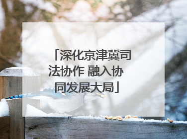 深化京津冀司法协作 融入协同发展大局