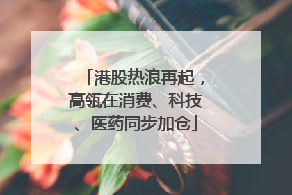 港股热浪再起，高瓴在消费、科技、医药同步加仓