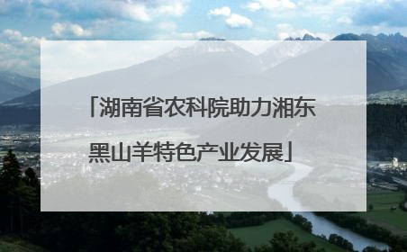 湖南省农科院助力湘东黑山羊特色产业发展