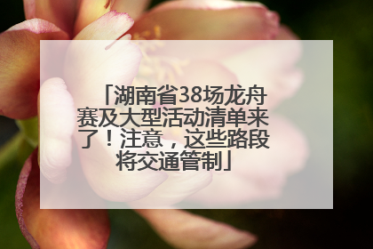 湖南省38场龙舟赛及大型活动清单来了！注意，这些路段将交通管制