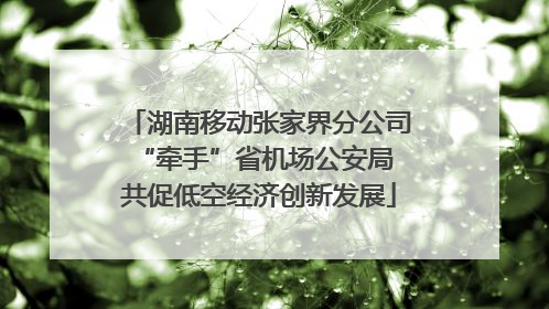 湖南移动张家界分公司“牵手”省机场公安局 共促低空经济创新发展