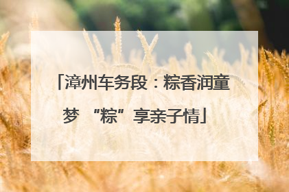 漳州车务段：粽香润童梦 “粽”享亲子情