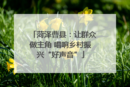 菏泽曹县：让群众做主角 唱响乡村振兴“好声音”