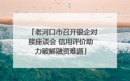 老河口市召开银企对接座谈会 信用评价助力破解融资难题