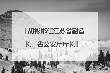 胡彬郴任江苏省副省长、省公安厅厅长