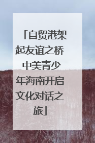 自贸港架起友谊之桥 中美青少年海南开启文化对话之旅