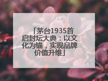 茅台1935首启封坛大典：以文化为锚，实现品牌价值升维