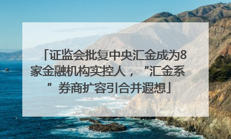 证监会批复中央汇金成为8家金融机构实控人，“汇金系”券商扩容引合并遐想