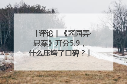 评论丨《酱园弄·悬案》开分5.9，什么压垮了口碑？
