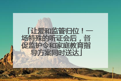 让爱和监管归位！一场特殊的听证会后，督促监护令和家庭教育指导方案同时送达