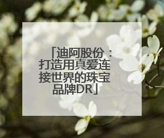 迪阿股份：打造用真爱连接世界的珠宝品牌DR
