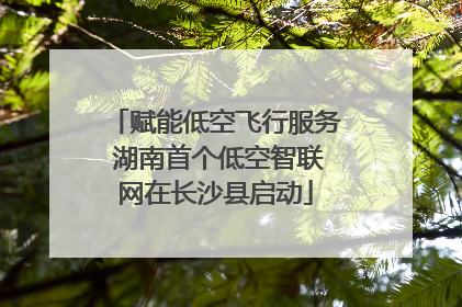 赋能低空飞行服务 湖南首个低空智联网在长沙县启动
