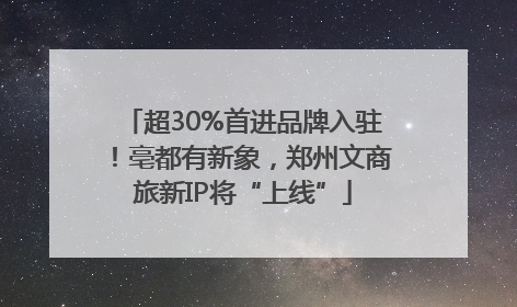 超30%首进品牌入驻！亳都有新象，郑州文商旅新IP将“上线”