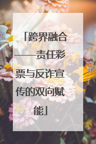 跨界融合——责任彩票与反诈宣传的双向赋能
