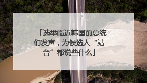选举临近韩国前总统们发声，为候选人“站台”都说些什么