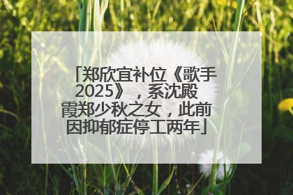 郑欣宜补位《歌手2025》，系沈殿霞郑少秋之女，此前因抑郁症停工两年