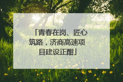 青春在岗、匠心筑路，济商高速项目建设正酣