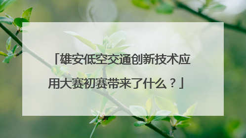雄安低空交通创新技术应用大赛初赛带来了什么？