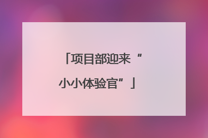 项目部迎来“小小体验官”