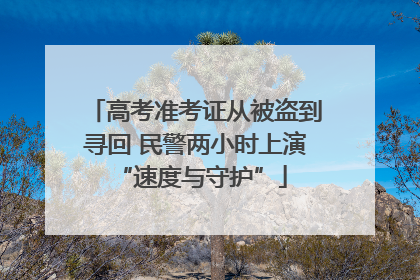 高考准考证从被盗到寻回 民警两小时上演 “速度与守护”