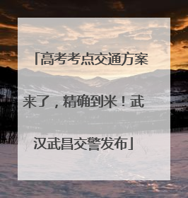 高考考点交通方案来了，精确到米！武汉武昌交警发布