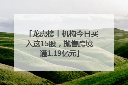 龙虎榜丨机构今日买入这15股，抛售跨境通1.19亿元