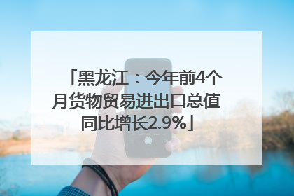 黑龙江：今年前4个月货物贸易进出口总值同比增长2.9%