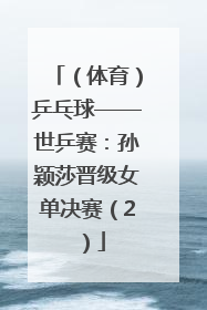 （体育）乒乓球——世乒赛：孙颖莎晋级女单决赛（2）