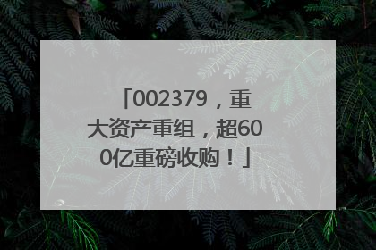 002379，重大资产重组，超600亿重磅收购！