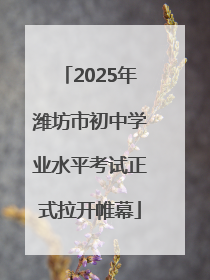 2025年潍坊市初中学业水平考试正式拉开帷幕