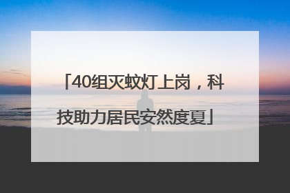 40组灭蚊灯上岗，科技助力居民安然度夏
